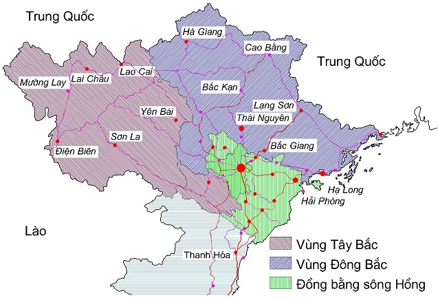 Các tỉnh vùng Bắc Bộ